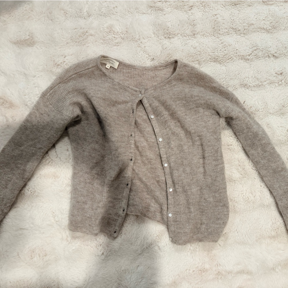 Sezane Gaspard Beige Cardigan Sweater